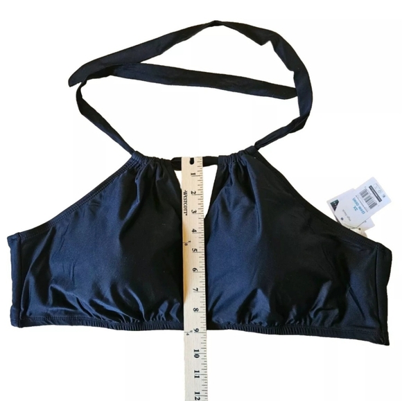 Time & Tru Key Neckline Halter Swim Top Size 3X 24 26W NWT Black Good Coverage - Picture 4 of 7